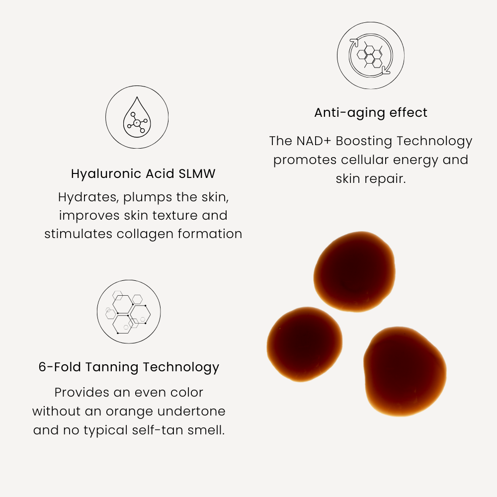 Perle de soleil gouttes autobronzantes NAD+ Booster